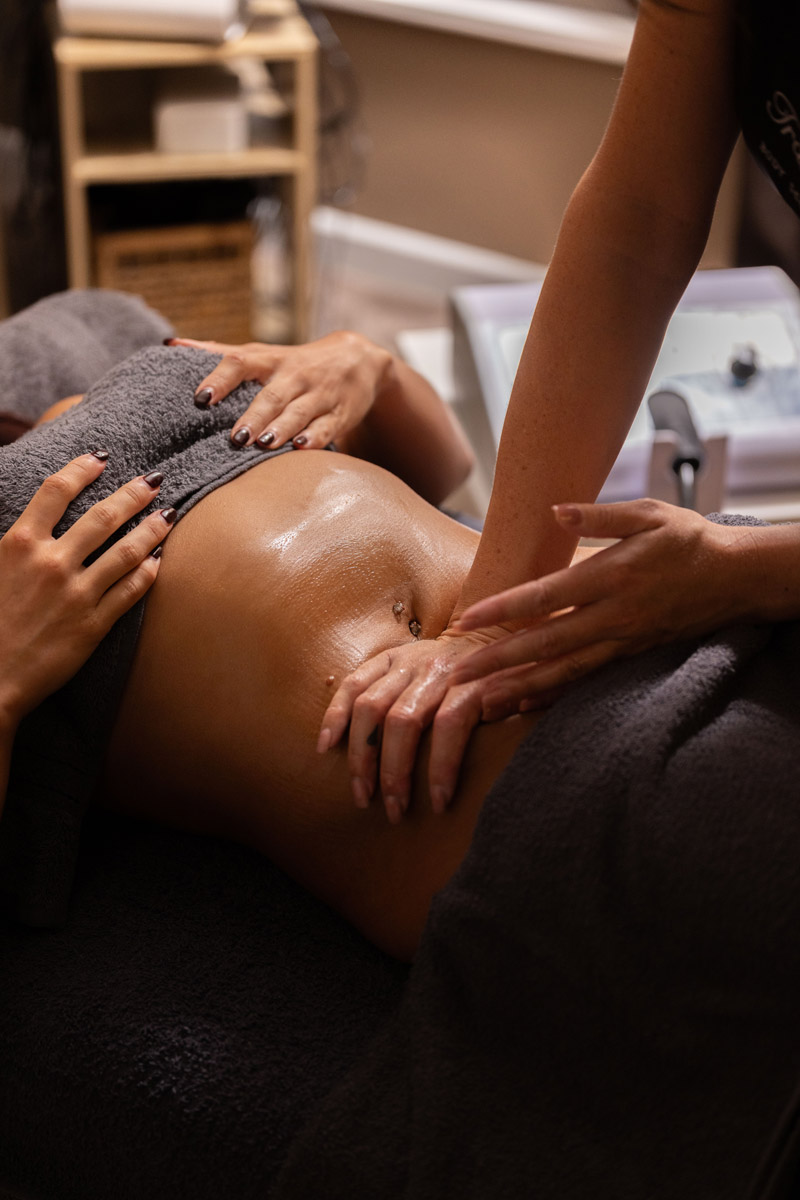 Lymphatic drainage massage being administered