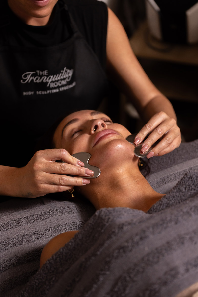 ice stone facial on one of our happy clients